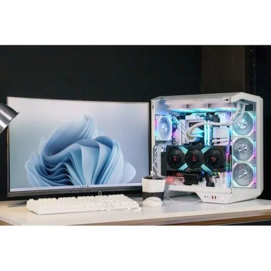 Darkflash dy470 atx mid tower gaming case - 4 argb fans included - White